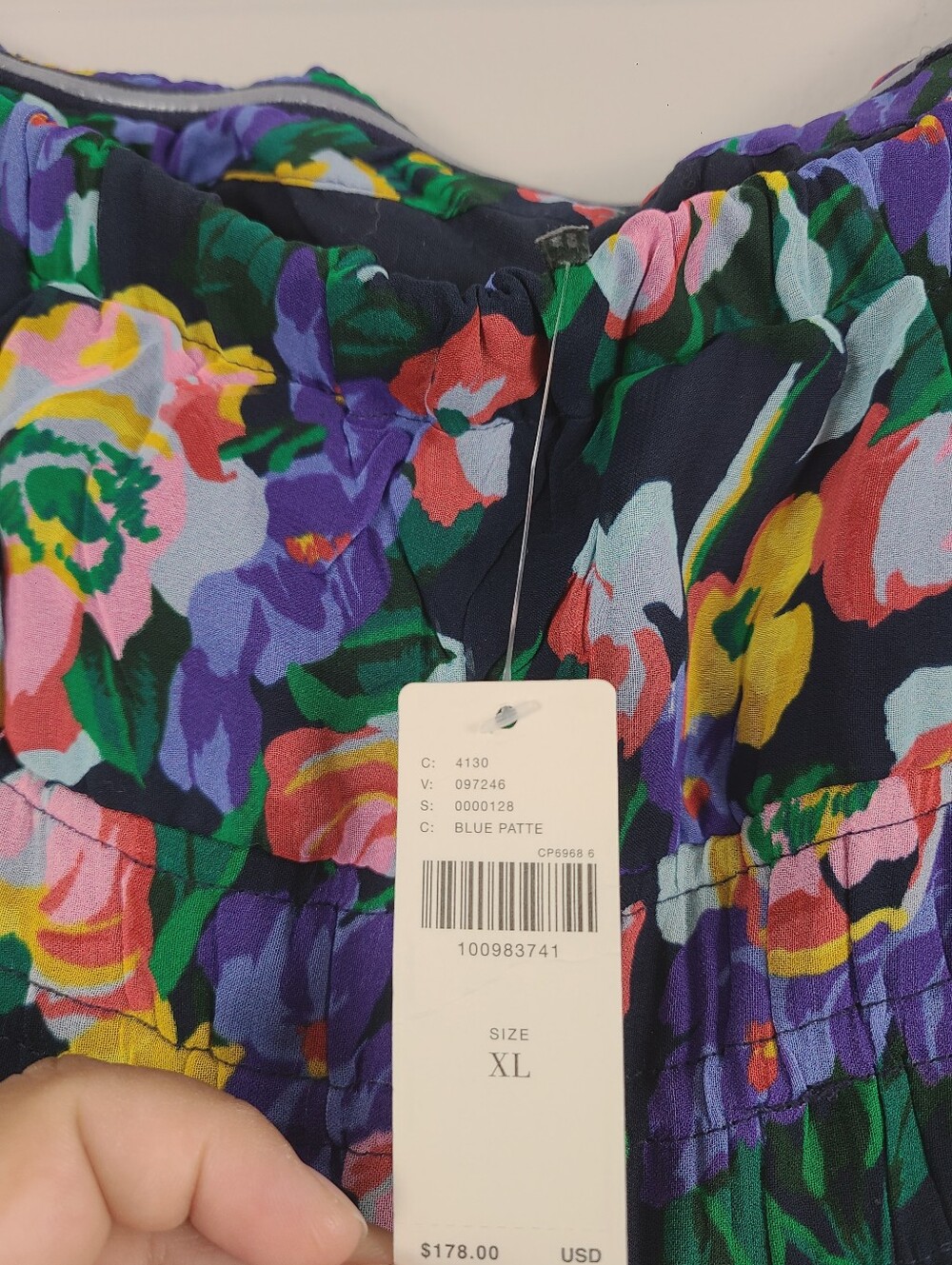 Anthropologie The Strapless Floral Elastic Waist Somerset Maxi Dress Pockets XL - Picture 10 of 14